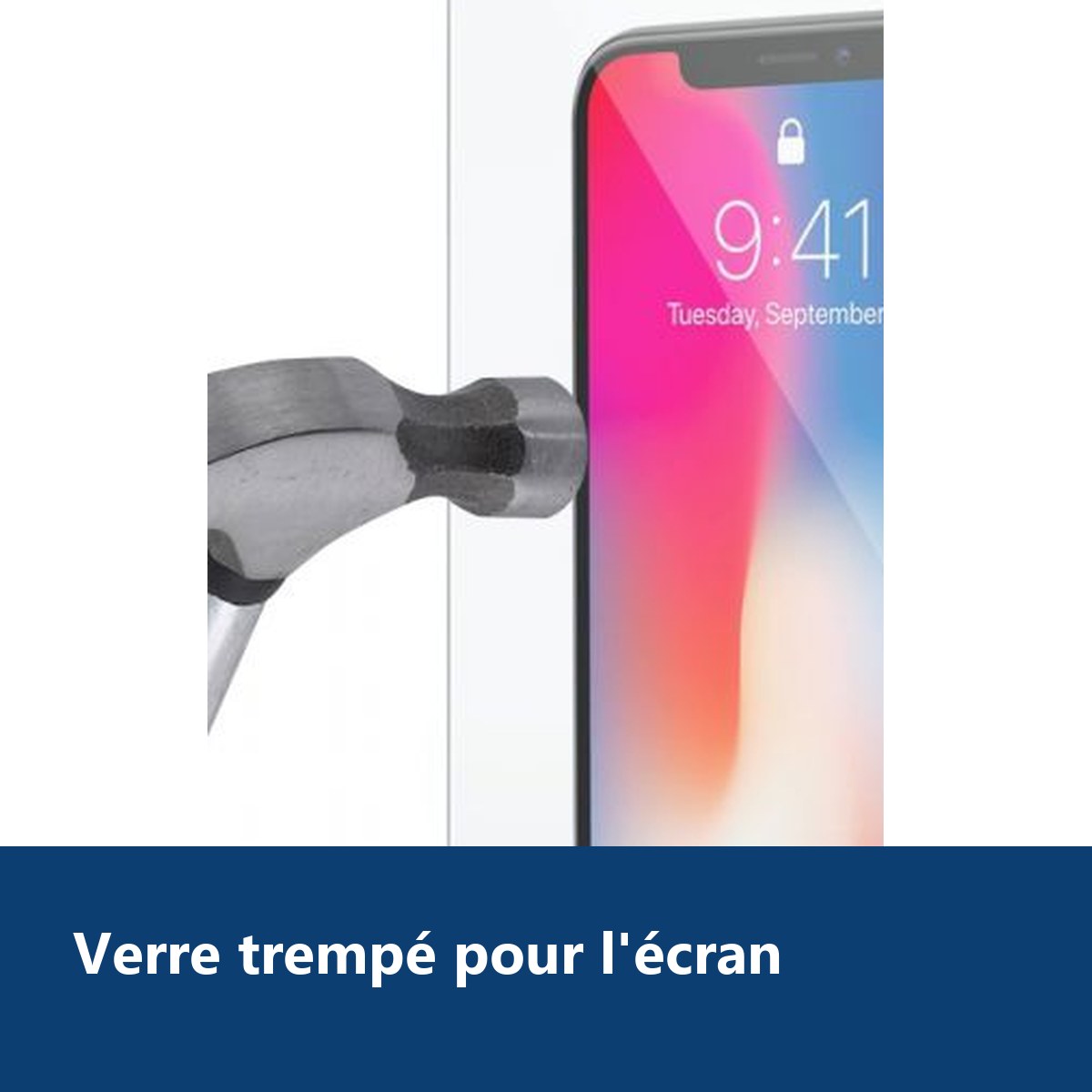 Vue de détail – Protection écran pour iPhone X / iPhone 10, Verre Trempé Ultra Clair et Résistant Film Protecteur Décran en