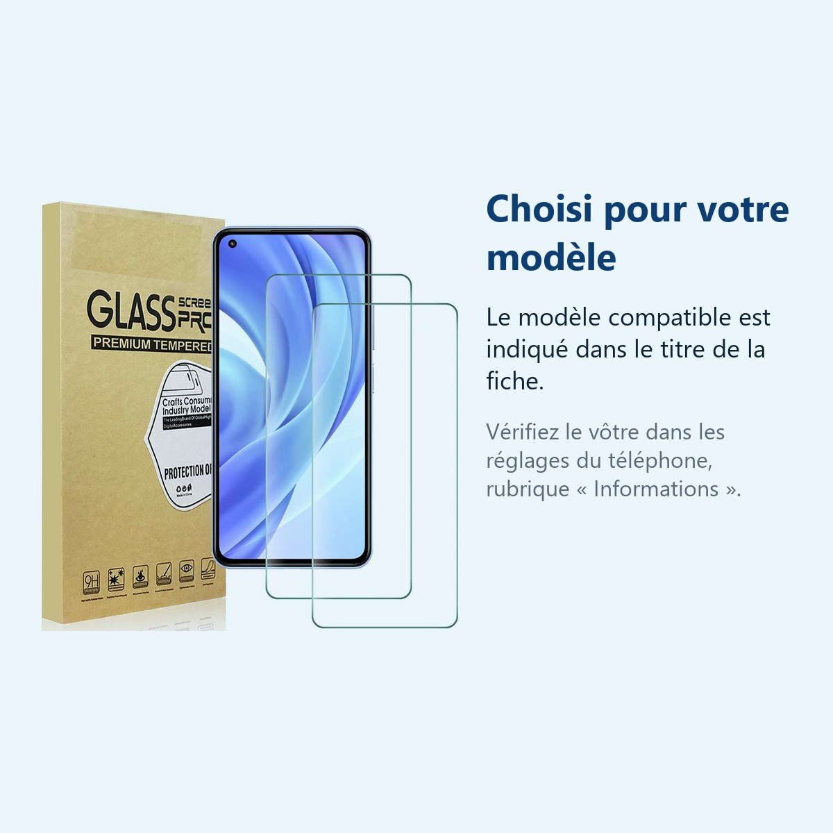 Accessoire ajusté au modèle exact – Verres Trempe X2 Pour Xiaomi Mi 11 Lite