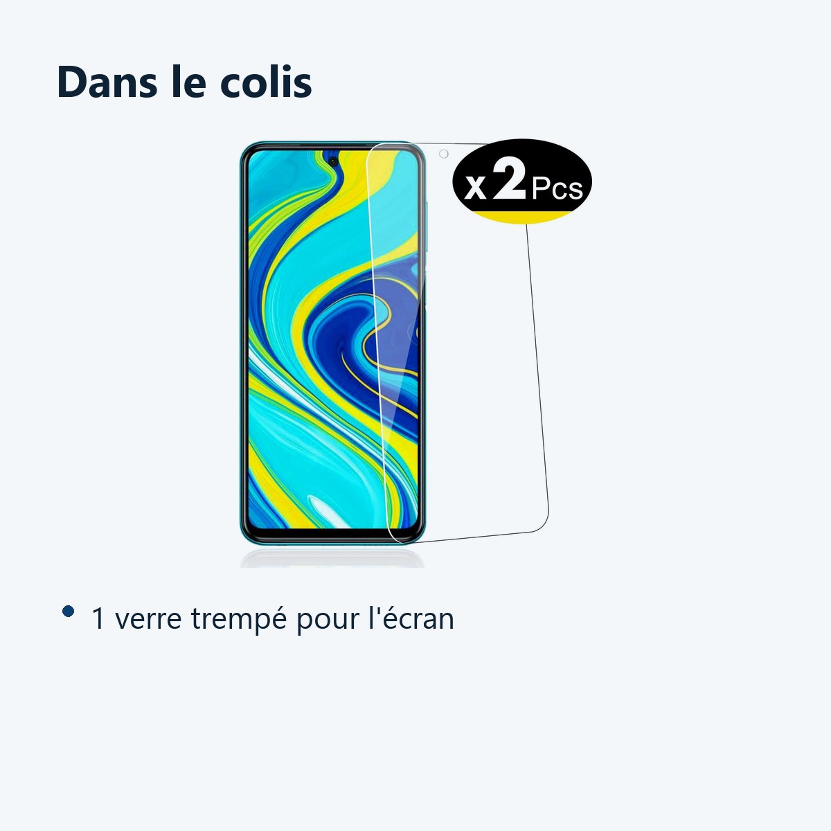 Contenu du colis – Verres Trempe Haute Resistance Pour Xiaomi Redmi Note 9S / 9 Pro / 9 Pro Max Pack X2 Protection Ecran