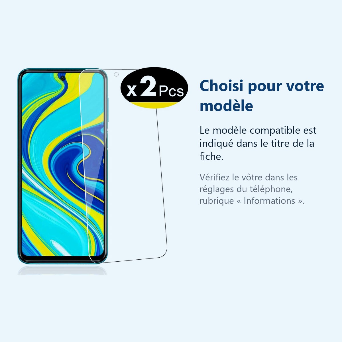 Accessoire ajusté au modèle exact – Verres Trempe Haute Resistance Pour Xiaomi Redmi Note 9S / 9 Pro / 9 Pro Max Pack X2 Prot