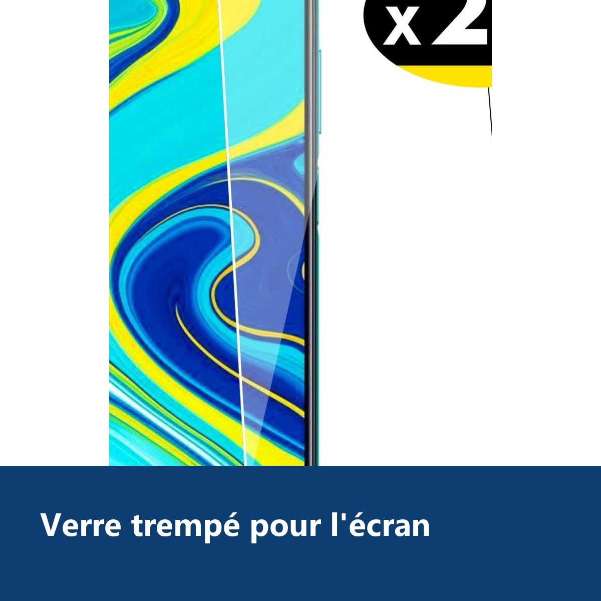 Vue de détail – Verres Trempe Haute Resistance Pour Xiaomi Redmi Note 9S / 9 Pro / 9 Pro Max Pack X2 Protection Ecran