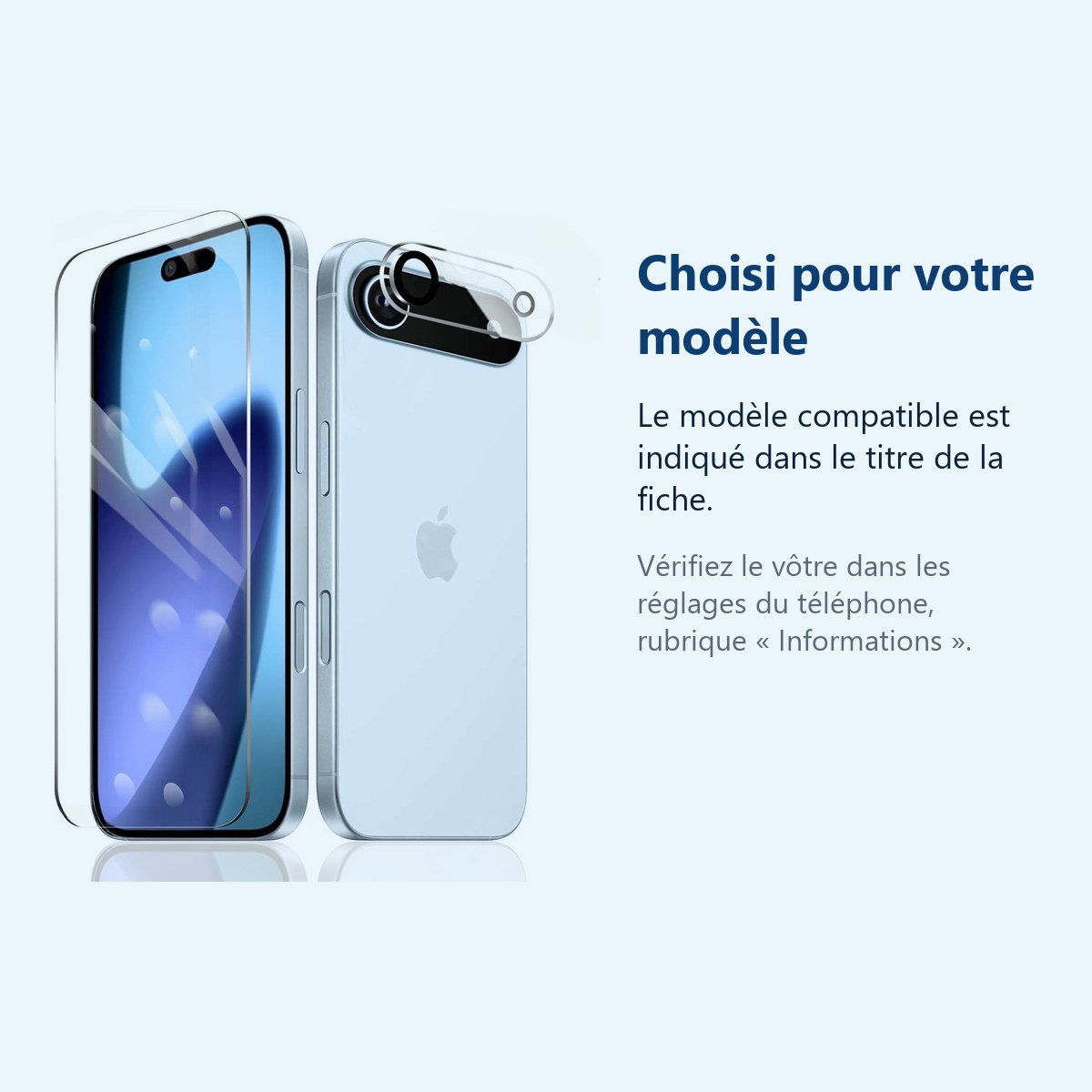 Accessoire ajusté au modèle exact – Verre Trempe et Protection Camera Arriere Transparent Pour iPhone 17 Air