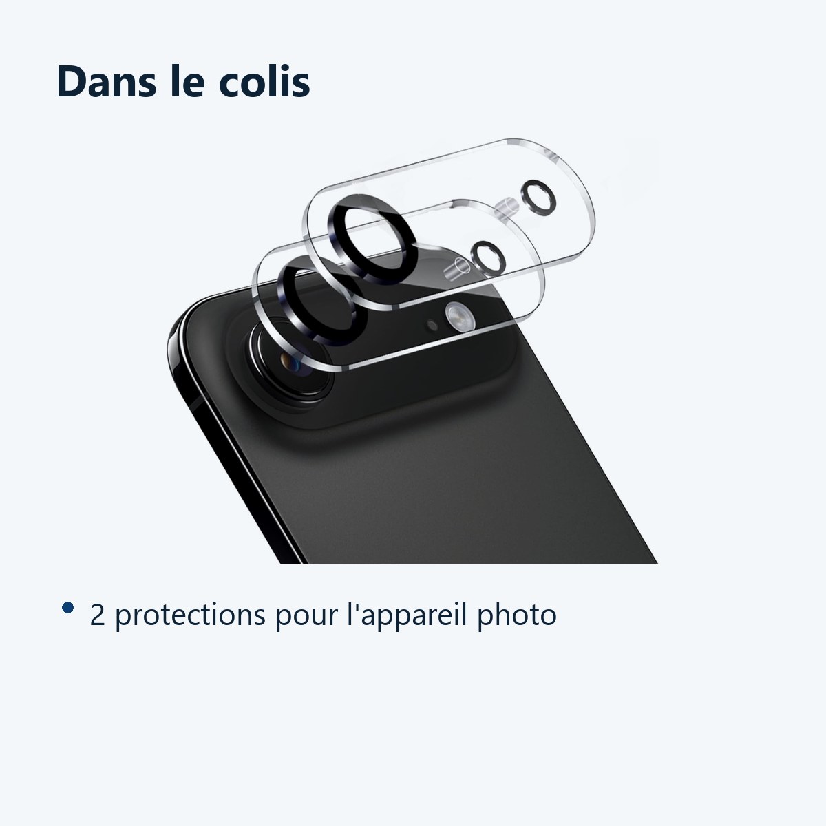Contenu du colis – Verres Protection Camera Arriere Transparent X2 Pour iPhone 17 Air