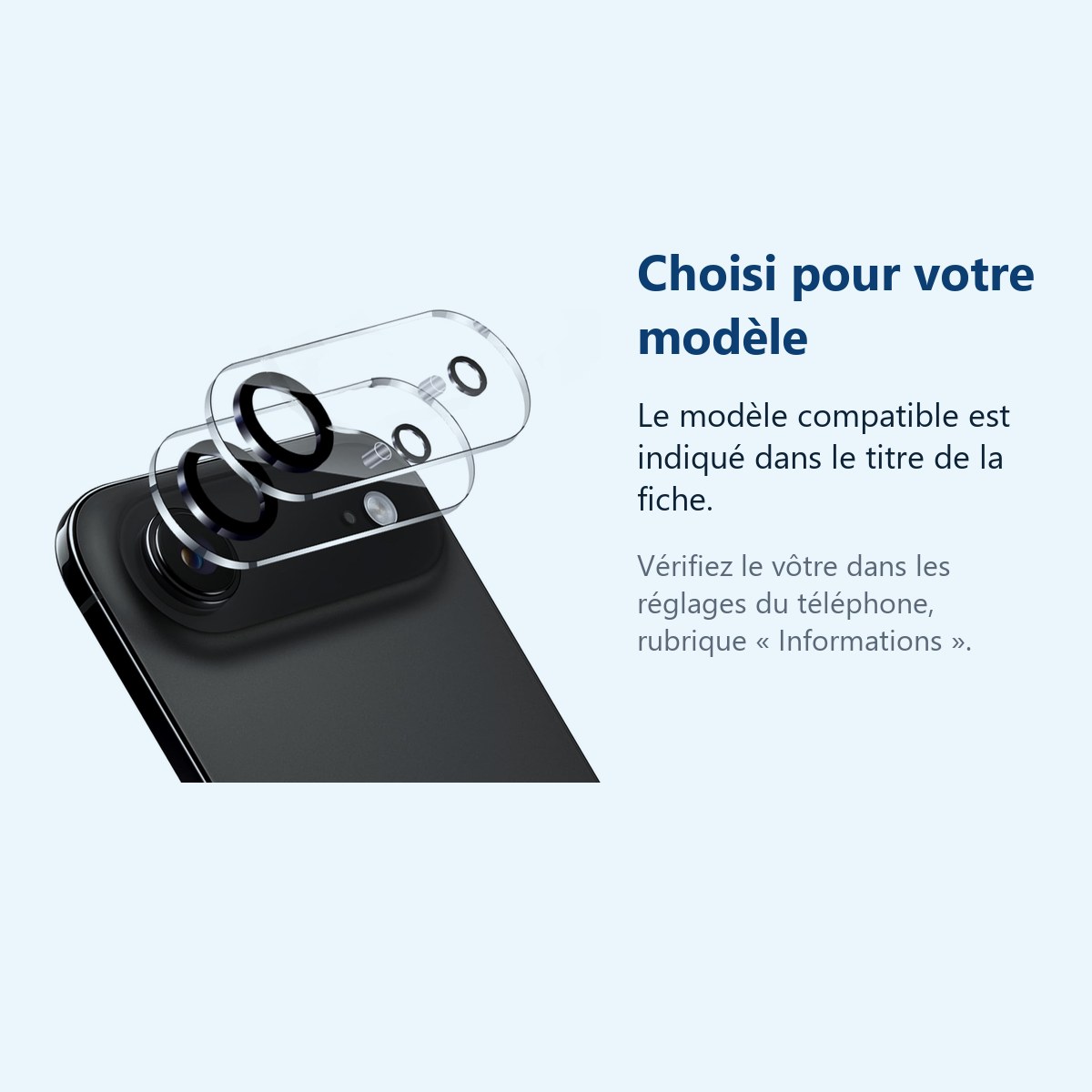 Accessoire ajusté au modèle exact – Verres Protection Camera Arriere Transparent X2 Pour iPhone 17 Air