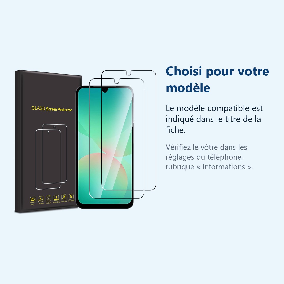Accessoire ajusté au modèle exact – Verres Trempes X2 Pour Samsung Galaxy A26 5G