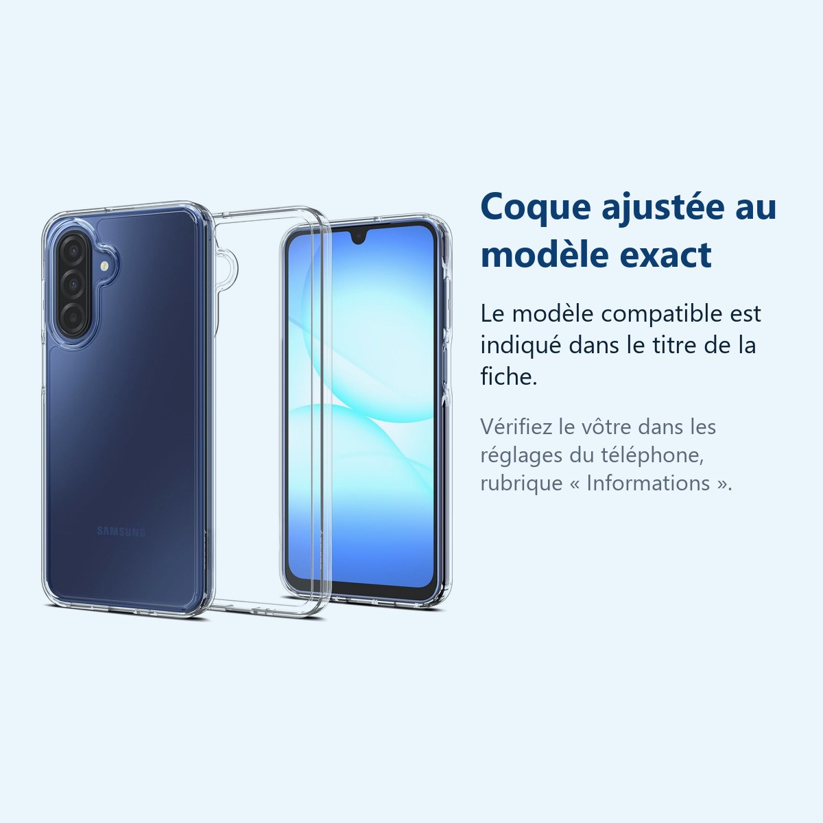 Accessoire ajusté au modèle exact – Coque Silicone Transparente Pour Samsung Galaxy A17
