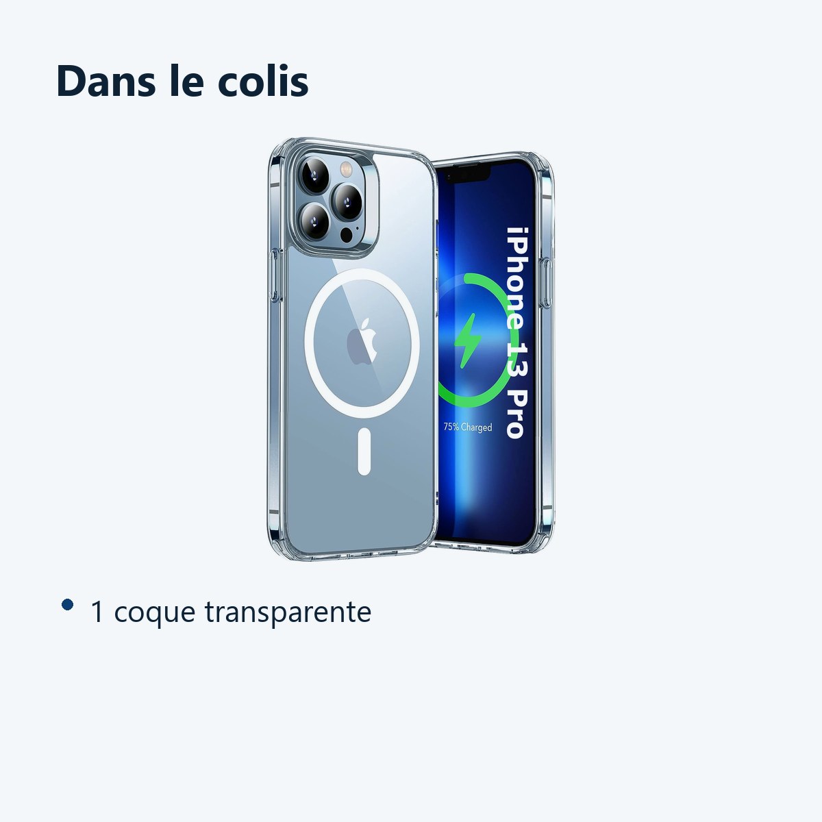 Contenu du colis – Coque MagSafe Transparente pour Apple iPhone 13 Pro –