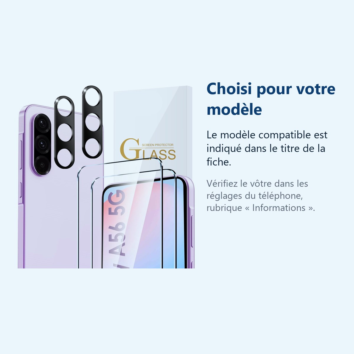 Accessoire ajusté au modèle exact – Verres Trempes et Protections Camera Arriere Transparent X2 Pour Samsung Galaxy A56