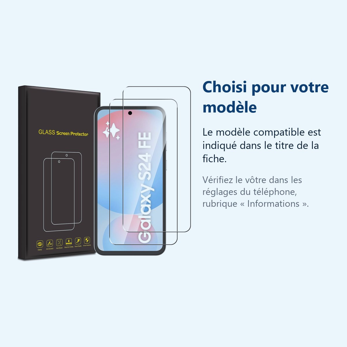 Accessoire ajusté au modèle exact – Verres Trempes X2 Pour Samsung Galaxy S24 FE