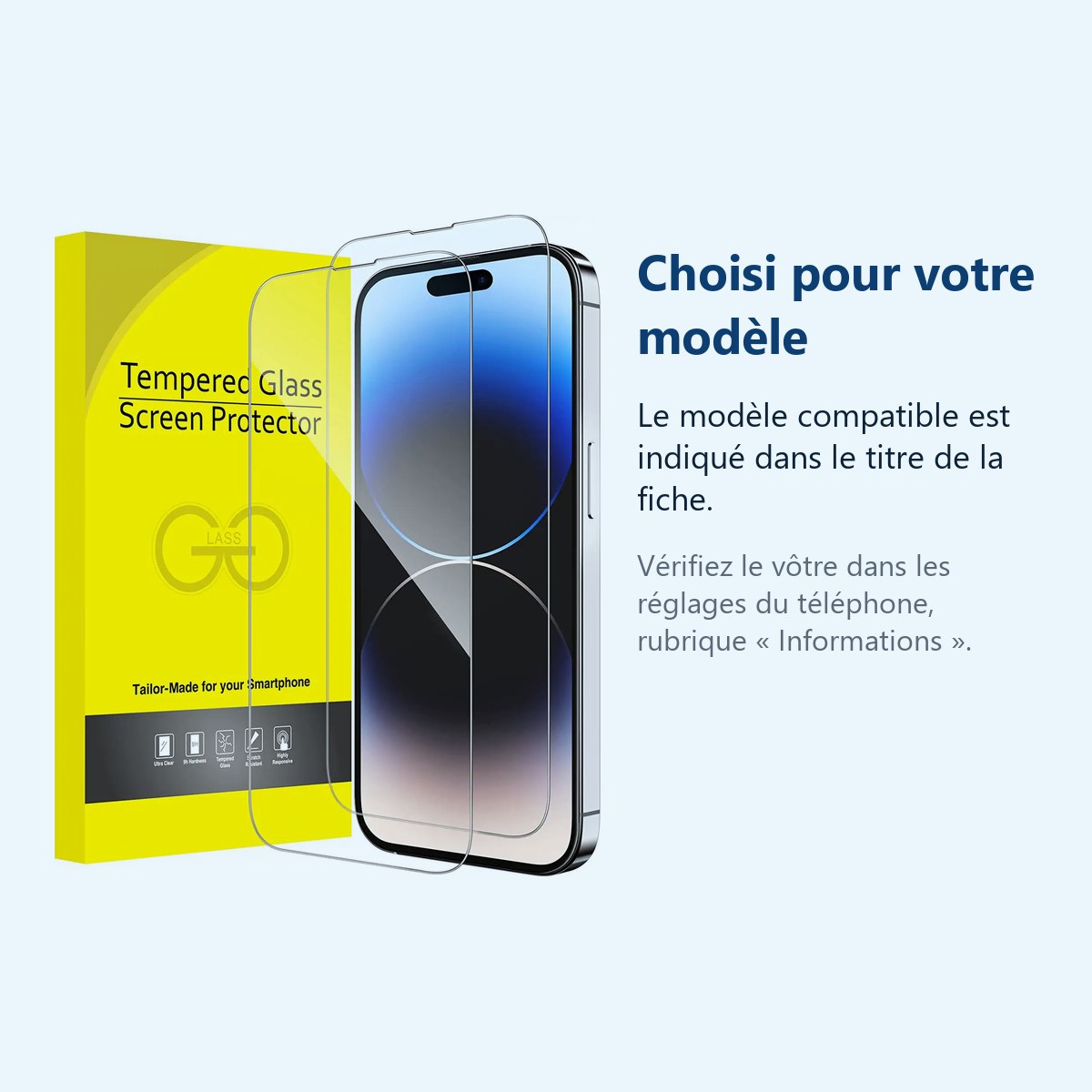 Accessoire ajusté au modèle exact – X2 Verres Trempes Pour iPhone 14 Pro Max