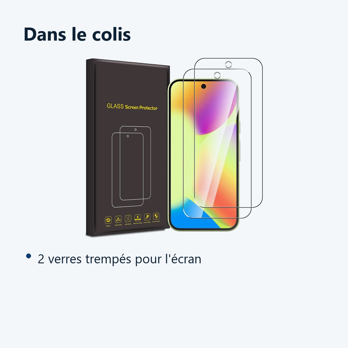 Contenu du colis – Verres Trempes X2 Pour Google Pixel 10