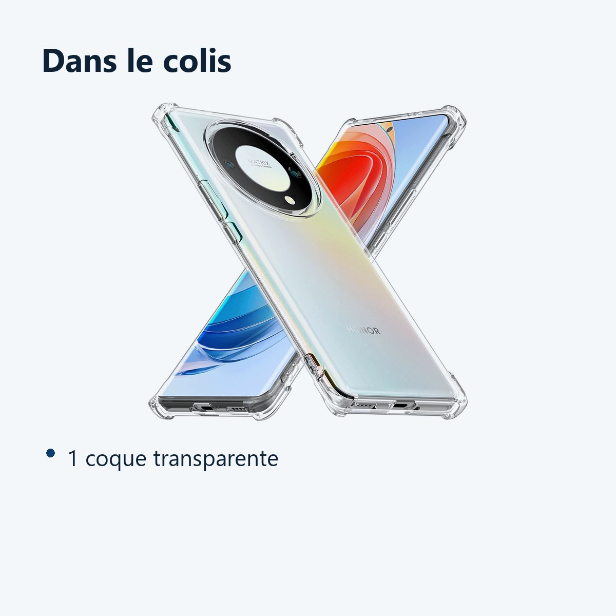 Contenu du colis – Coque Silicone Transparente Angles Renforces Pour Honor Magic 5 Lite 5G