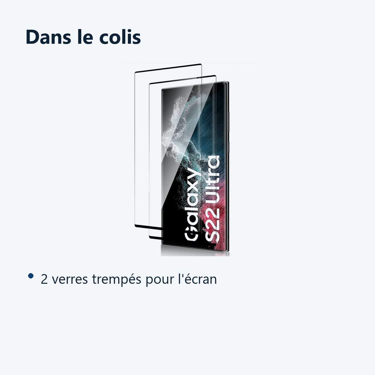Contenu du colis – Verres Trempes X2 Pour Samsung Galaxy S22 Ultra 5G