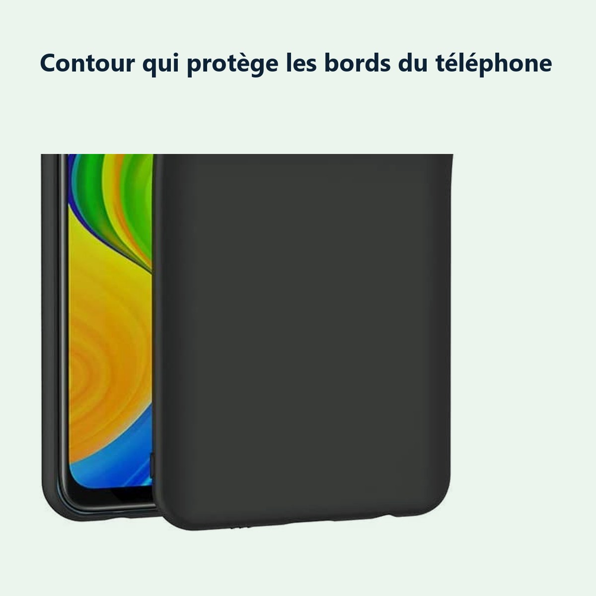 Contour qui protège les bords – Coque Silicone Couleur Noir Pour Xiaomi Redmi Note 9