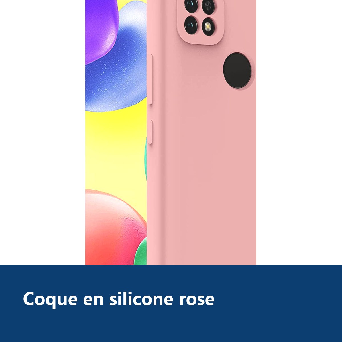Vue de détail – Coque Pour Xiaomi Redmi 10A Silicone Rose