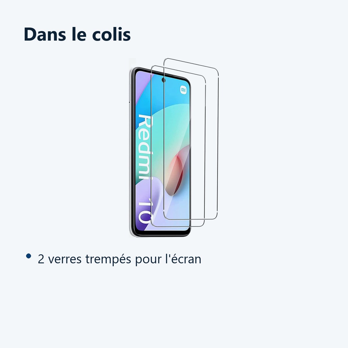 Contenu du colis – Verres Trempes X2 Pour Xiaomi Redmi 10
