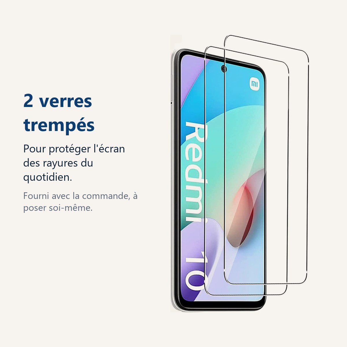 Verre trempé pour protéger lécran – Verres Trempes X2 Pour Xiaomi Redmi 10