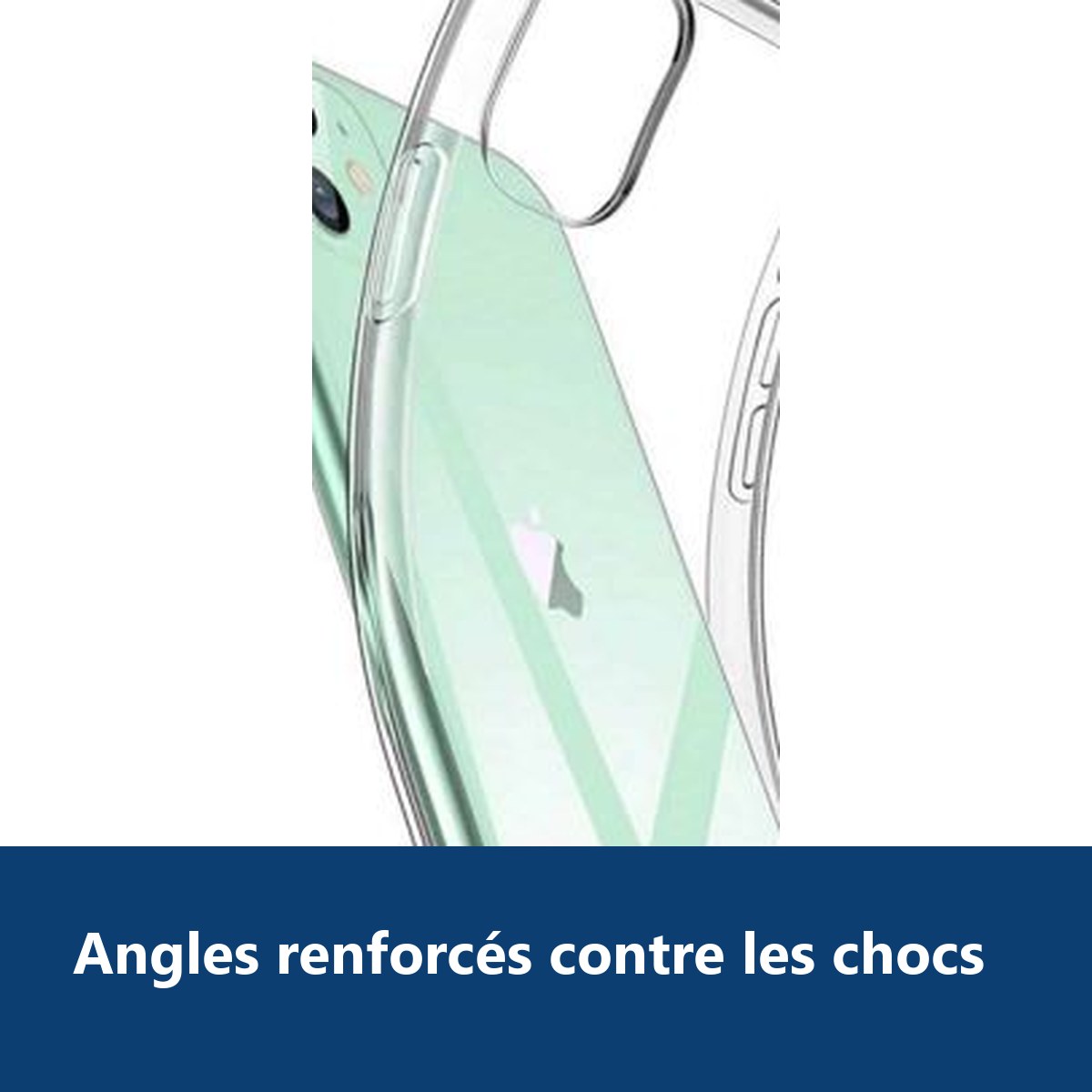 Vue de détail – Coque Silicone pour iPhone 11 Etui de Protection Transparent Antichoc