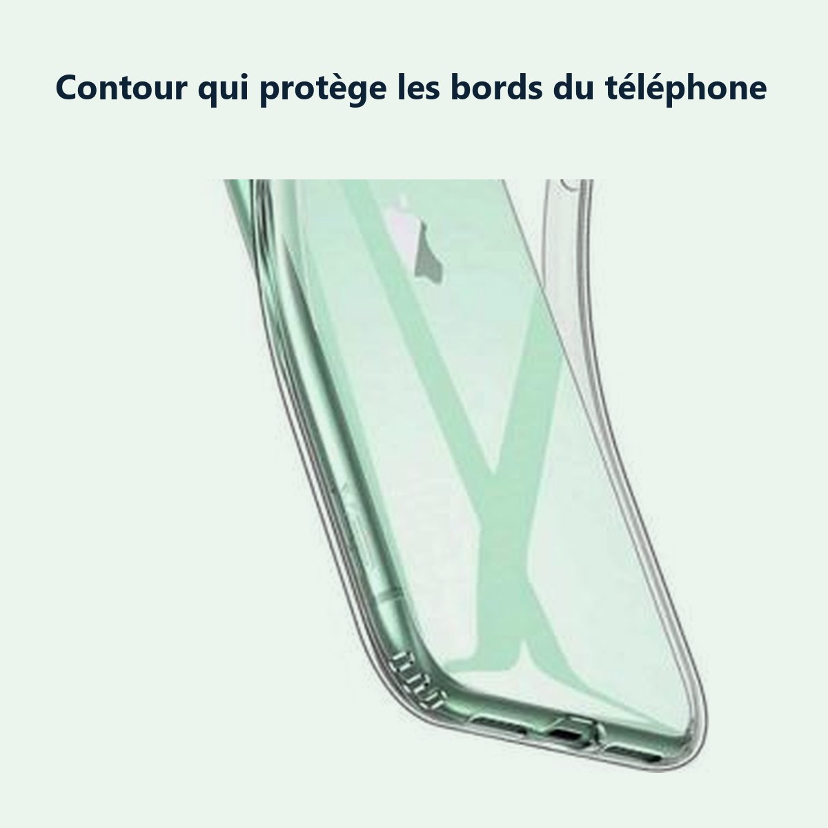Contour qui protège les bords – Coque Silicone pour iPhone 11 Etui de Protection Transparent Antichoc