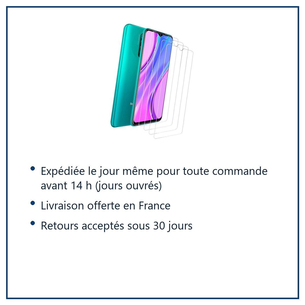 Expédition le jour même, livraison offerte, retours sous 30 jours – Pack X3 Vitres Protection Ecran Pour XIAOMI REDMI 9 / 9A