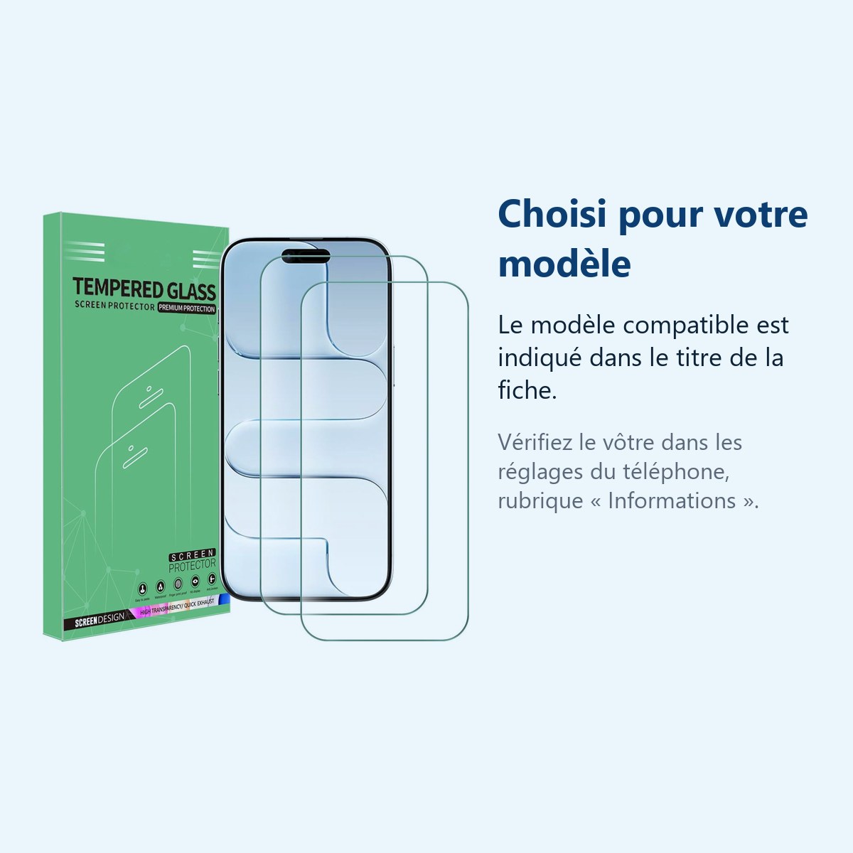 Accessoire ajusté au modèle exact – Verres Trempes X2 Pour iPhone 17 Air