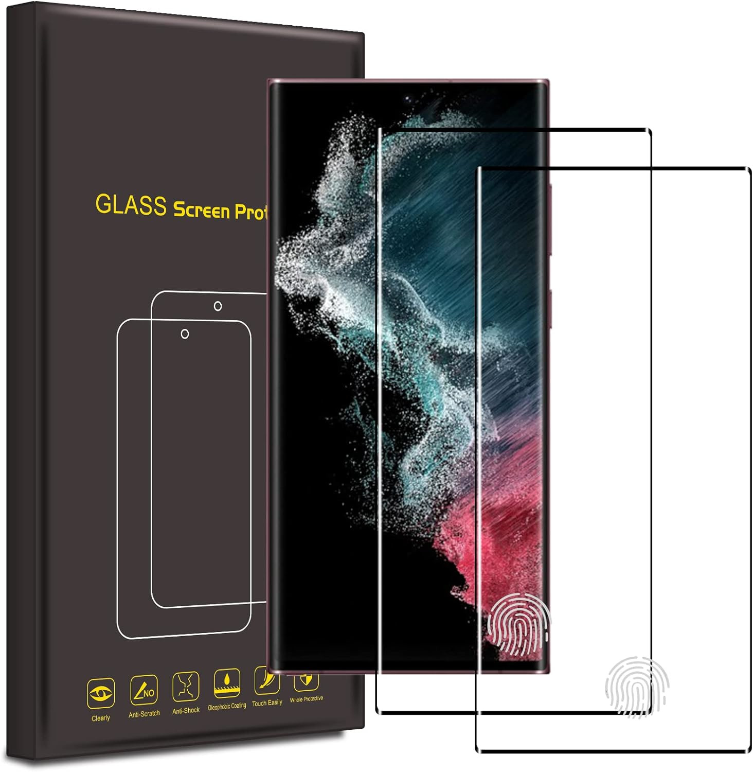 Verre Trempé pour Samsung Galaxy S22 Ultra (6,8) [Pack 2] Film Vitre Protection  Ecran Little Boutik® - Samsung/S22 Ultra - little-boutik