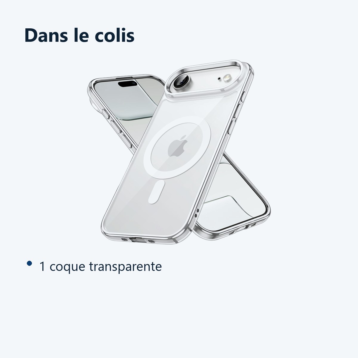 Contenu du colis – Coque Silicone Transparente Compatible Magsafe Pour iPhone 17 Air