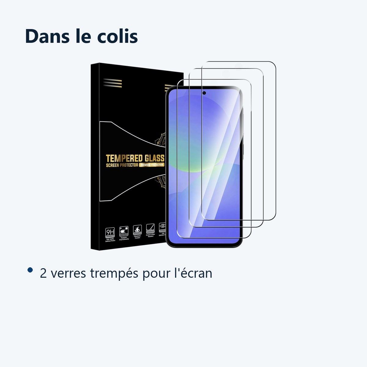 Contenu du colis – Verres Trempes X3 Pour Samsung Galaxy A36 5G