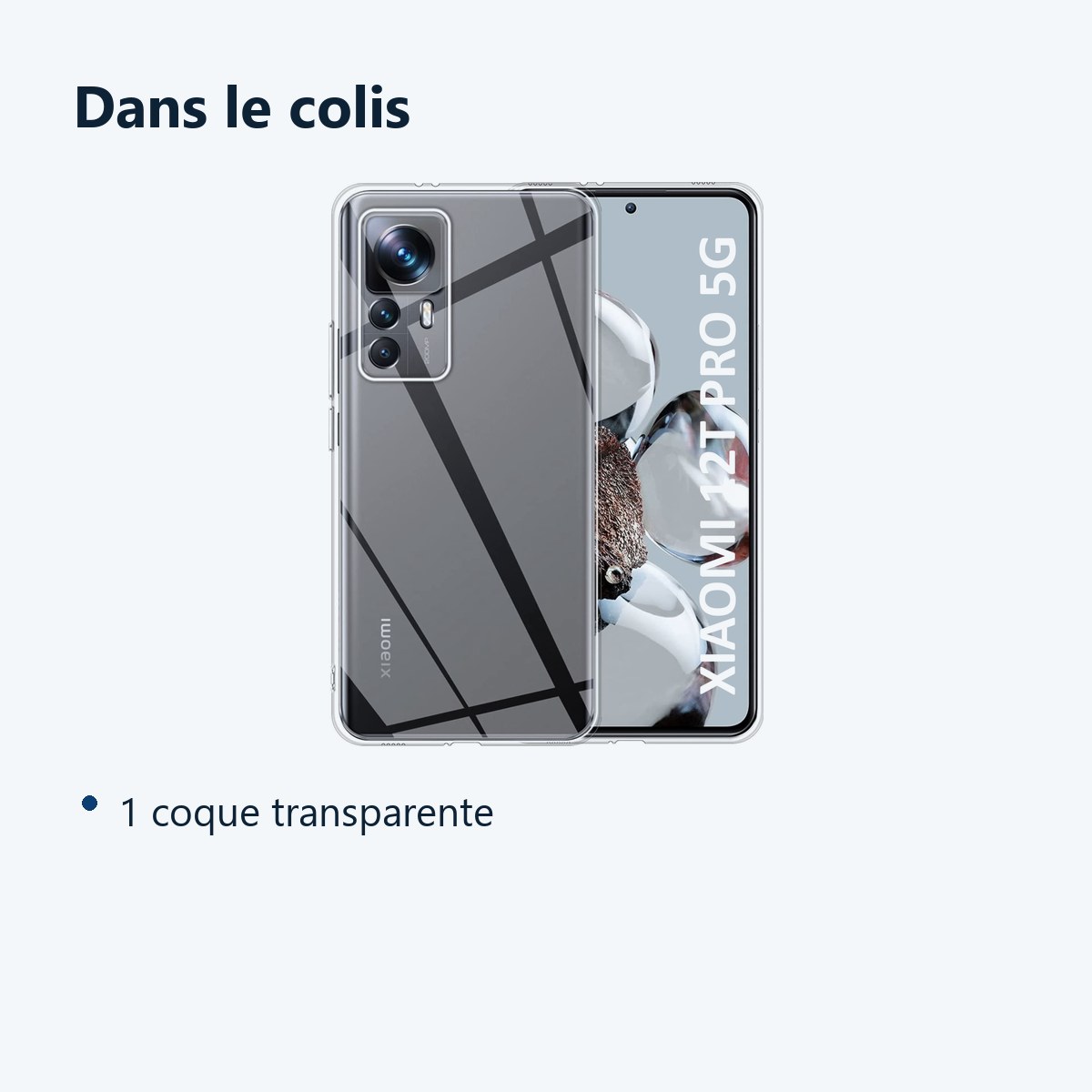 Contenu du colis – Coque Silicone Transparente Pour Xiaomi 12T Pro 5G