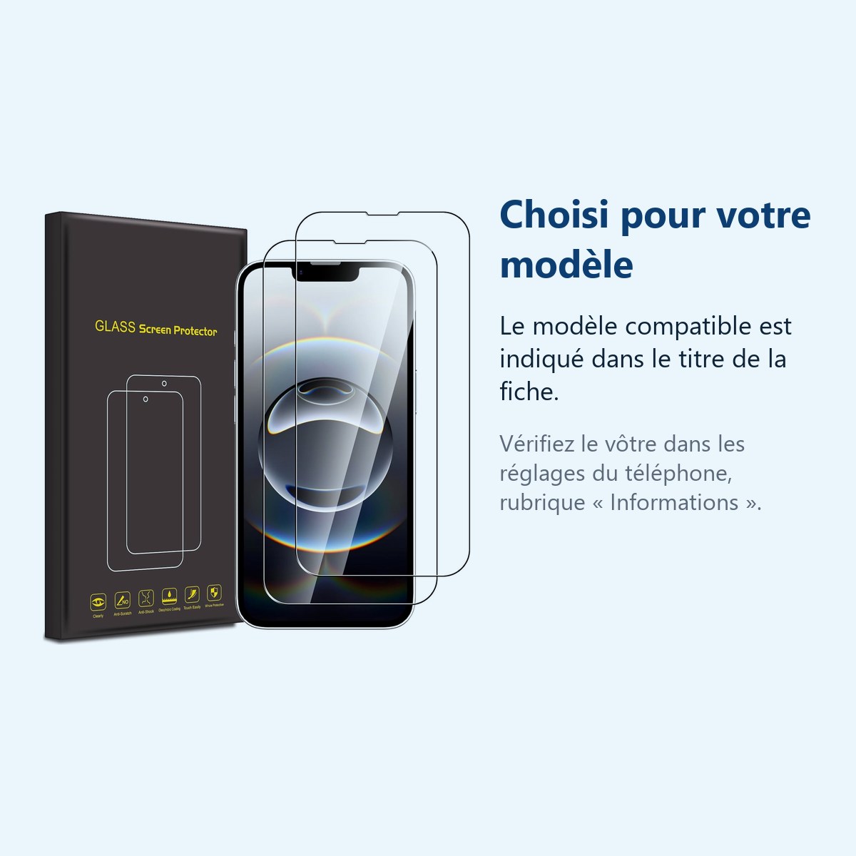 Accessoire ajusté au modèle exact – Verres Trempes X2 Pour iPhone 16e