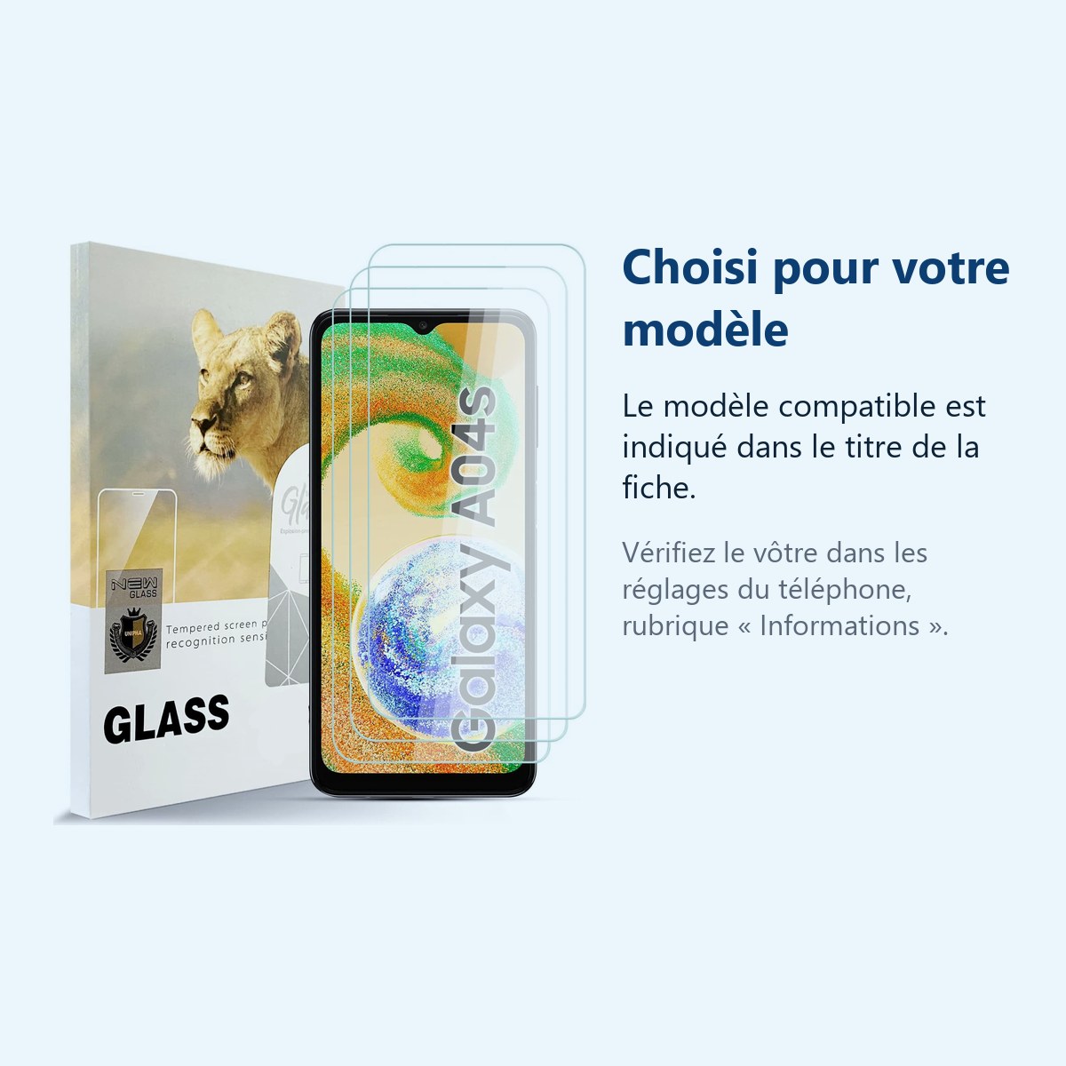 Accessoire ajusté au modèle exact – Verres Trempes X3 Pour Samsung A04S / A13 5G