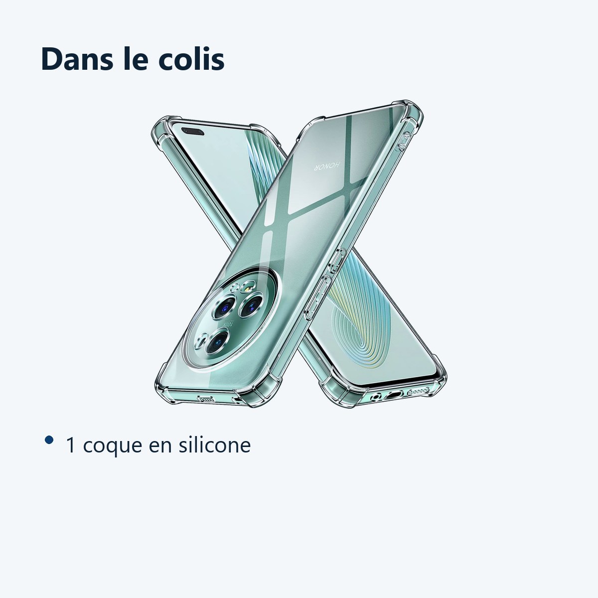 Contenu du colis – Coque Silicone 4 Coins Renforces Pour Honor Magic 5 Pro