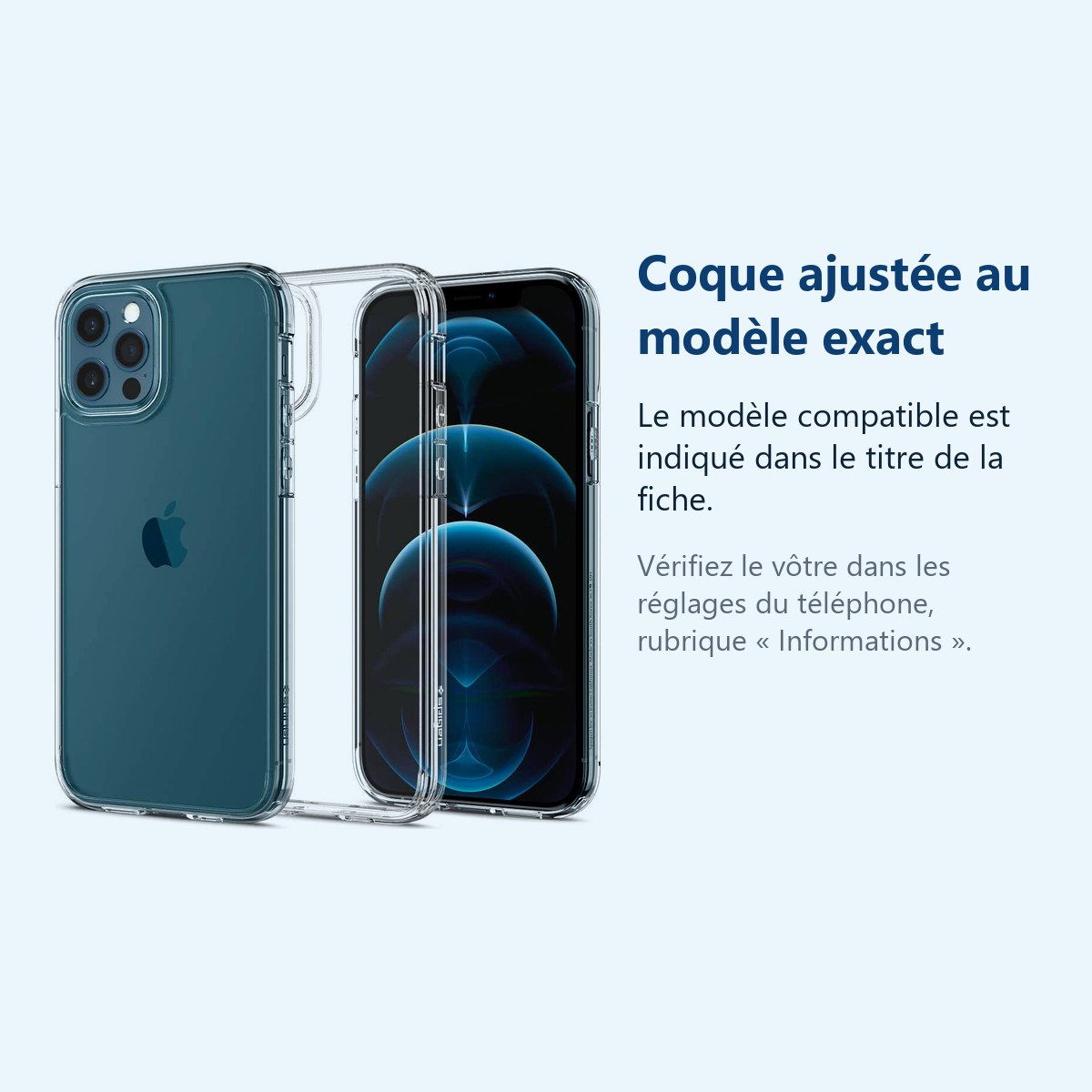 Accessoire ajusté au modèle exact – Coque Silicone Transparente Pour iPhone 13 Pro