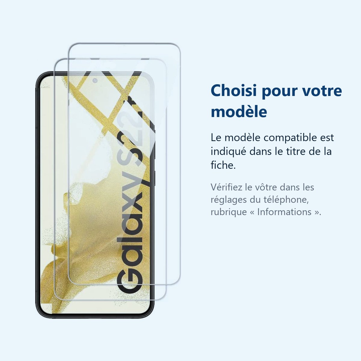 Accessoire ajusté au modèle exact – 2x Films Verres Trempes Pour Samsung Galaxy S22 PLUS 5G
