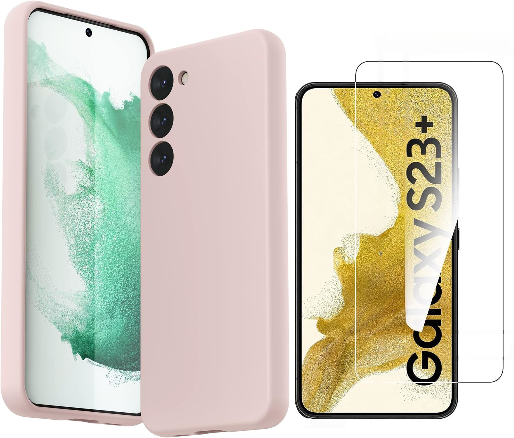 coque-rose-silicone-verre-trempe-samsung-s23-plus-little-boutik