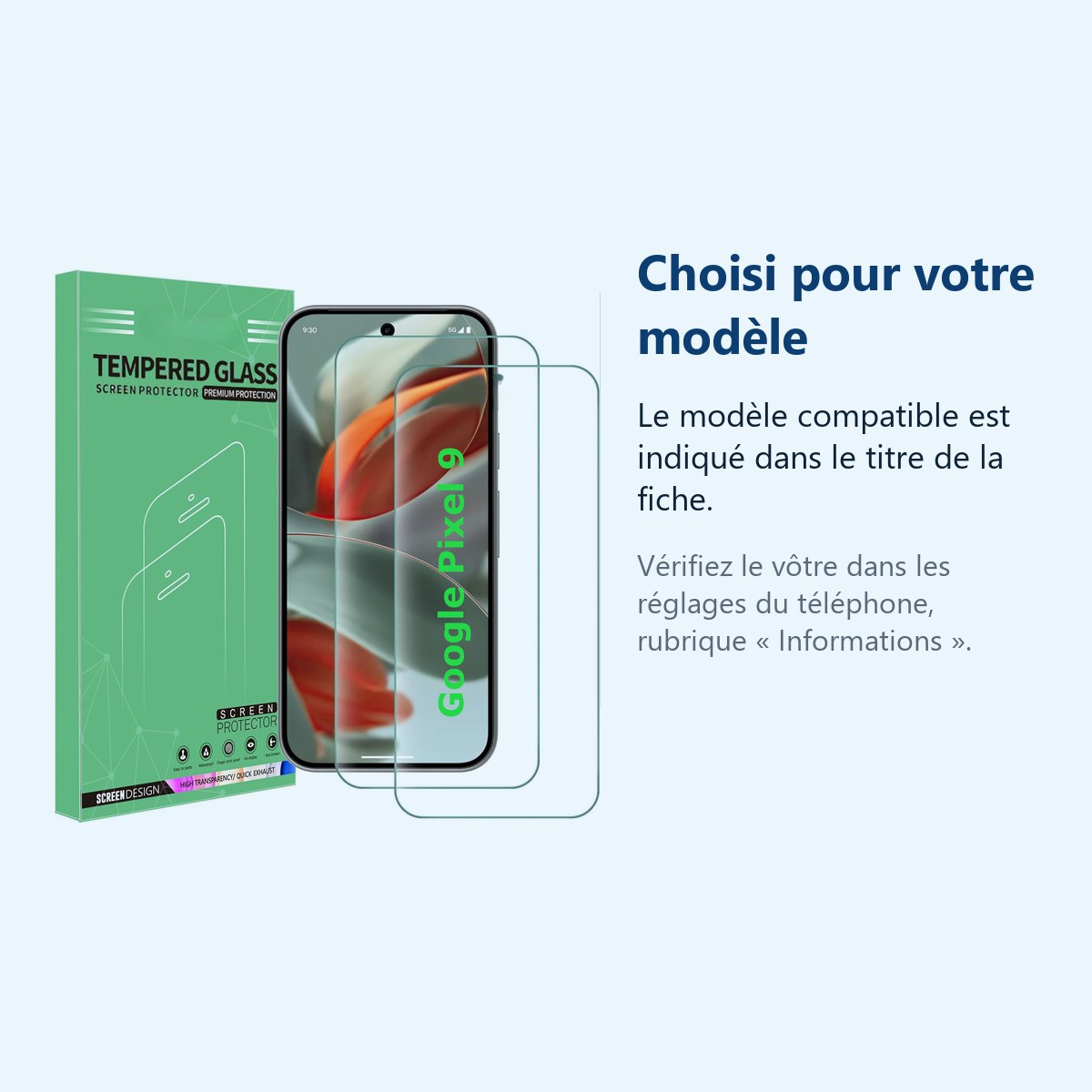 Accessoire ajusté au modèle exact – Verres Trempes X2 Pour Google Pixel 9