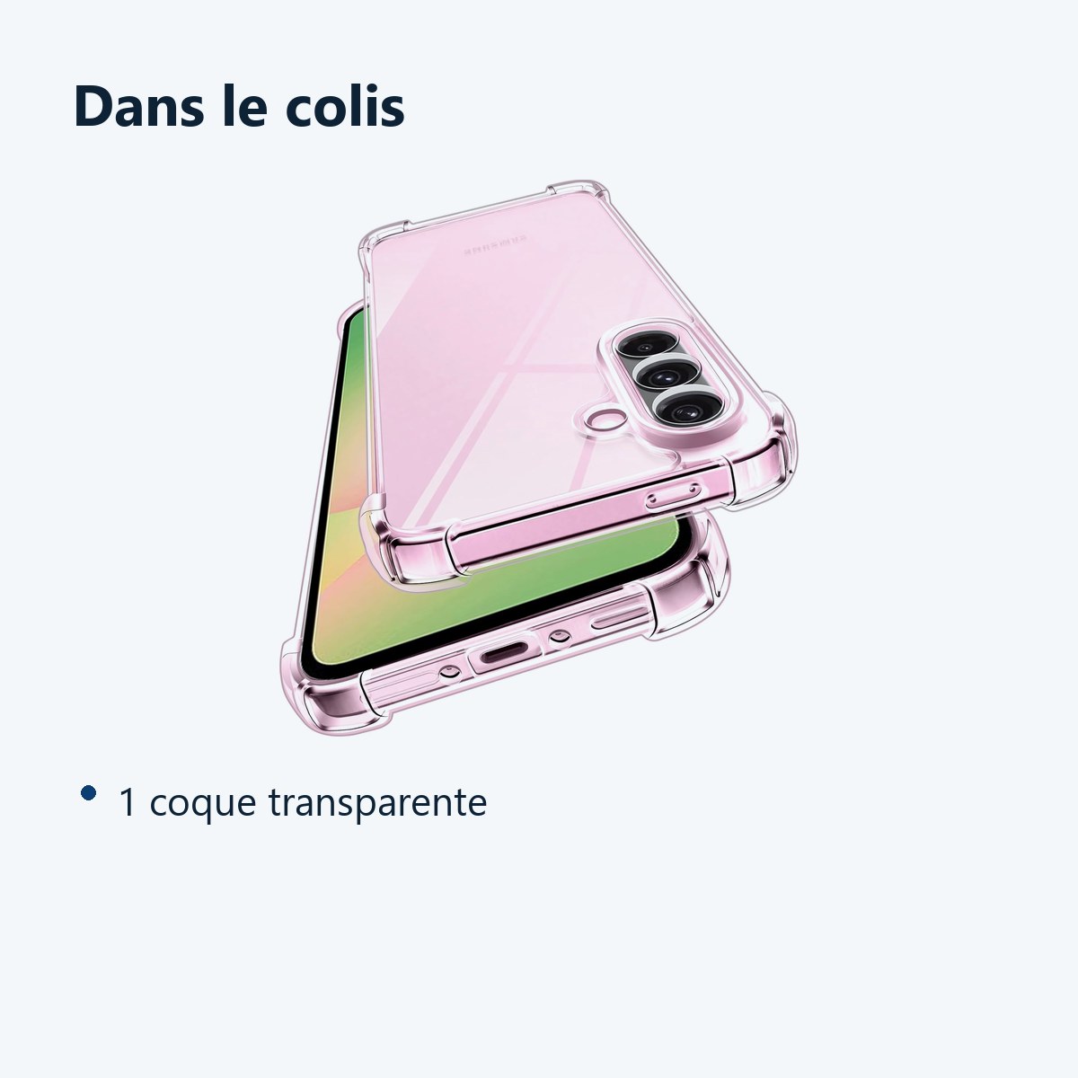 Contenu du colis – Coque Pour Samsung Galaxy A56 5G Silicone Transparente Angles Renforces