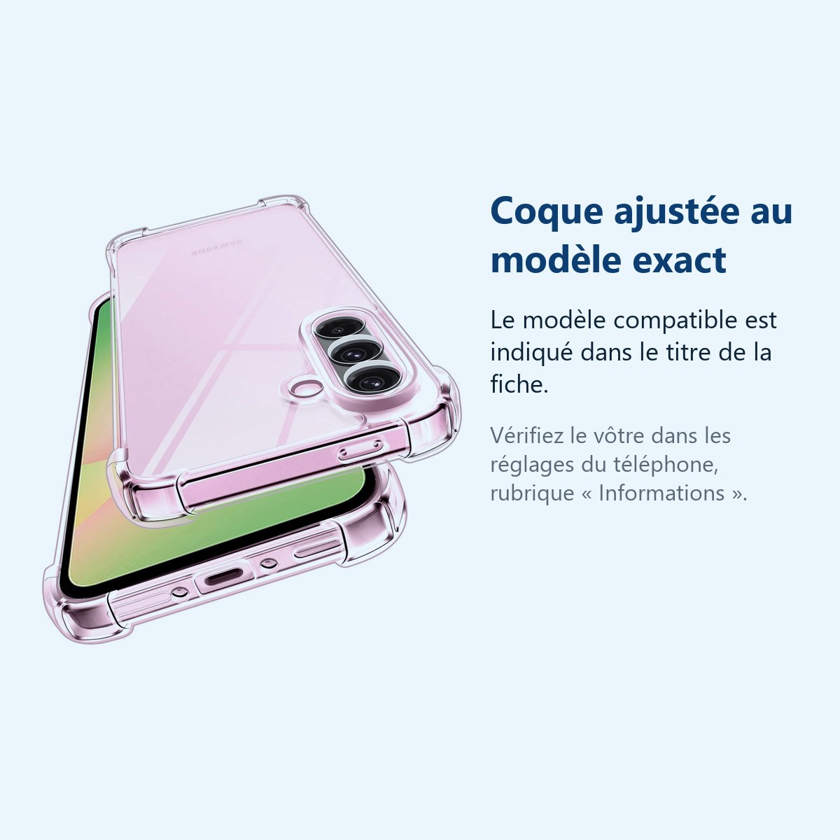 Accessoire ajusté au modèle exact – Coque Pour Samsung Galaxy A56 5G Silicone Transparente Angles Renforces