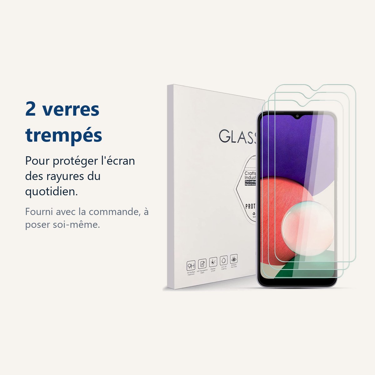 Verre trempé pour protéger lécran – Verres Trempes X3 Pour Samsung A22 4G