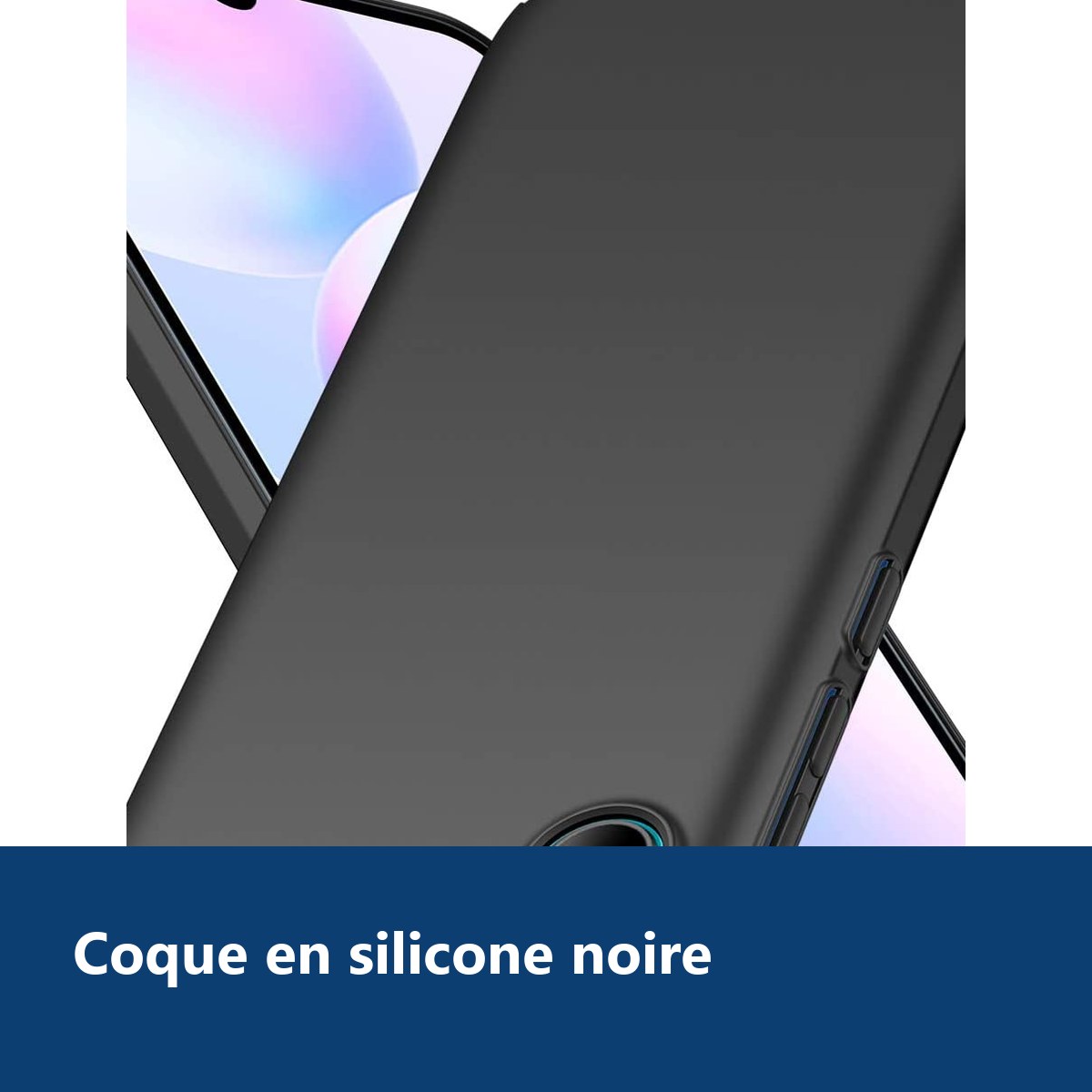 Vue de détail – Coque Silicone Noir Pour Xiaomi Redmi 9A