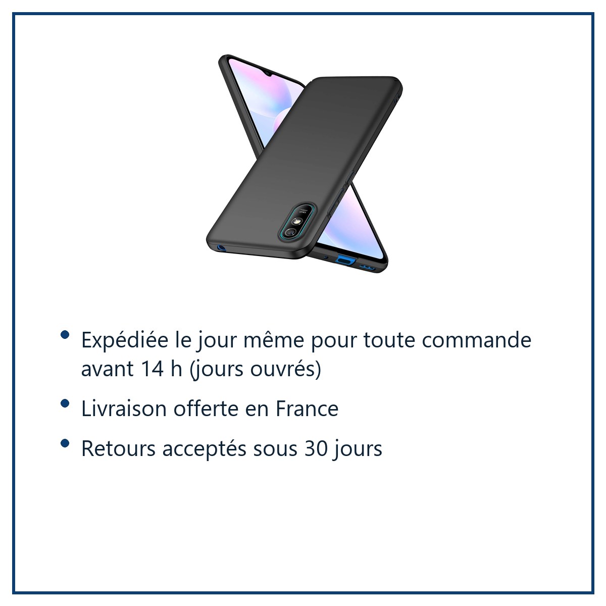 Expédition le jour même, livraison offerte, retours sous 30 jours – Coque Silicone Noir Pour Xiaomi Redmi 9A