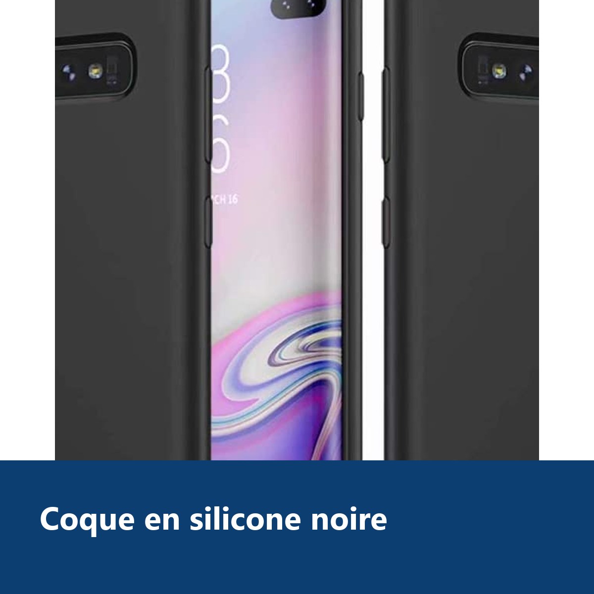 Vue de détail – Coque Silicone Pour Samsung S10 Couleur Noir Haute Protection