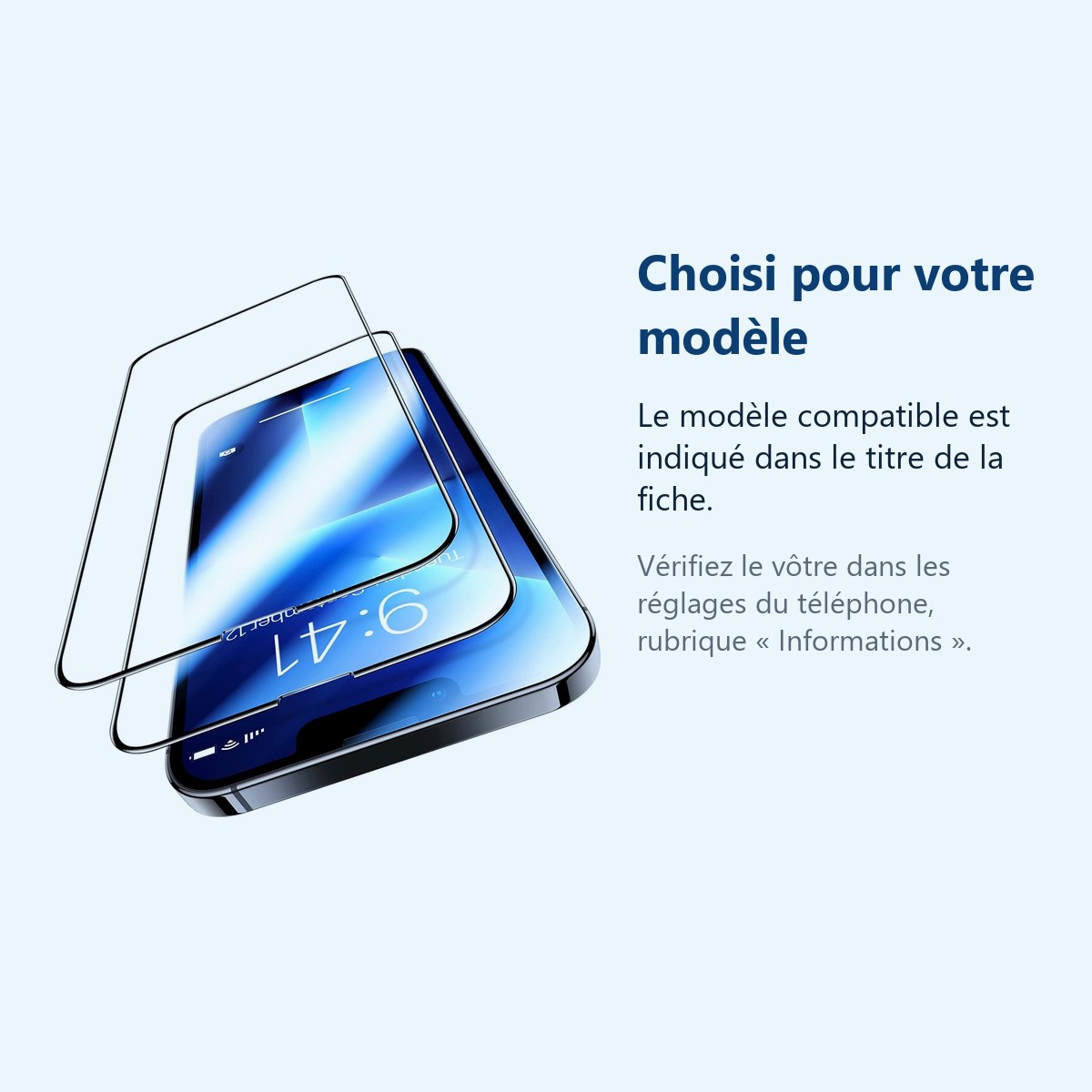 Accessoire ajusté au modèle exact – Verre Trempé pour iPhone 13 Pro Max (6,7 pouces) [Pack 2] Film Vitre Protection Ecran
