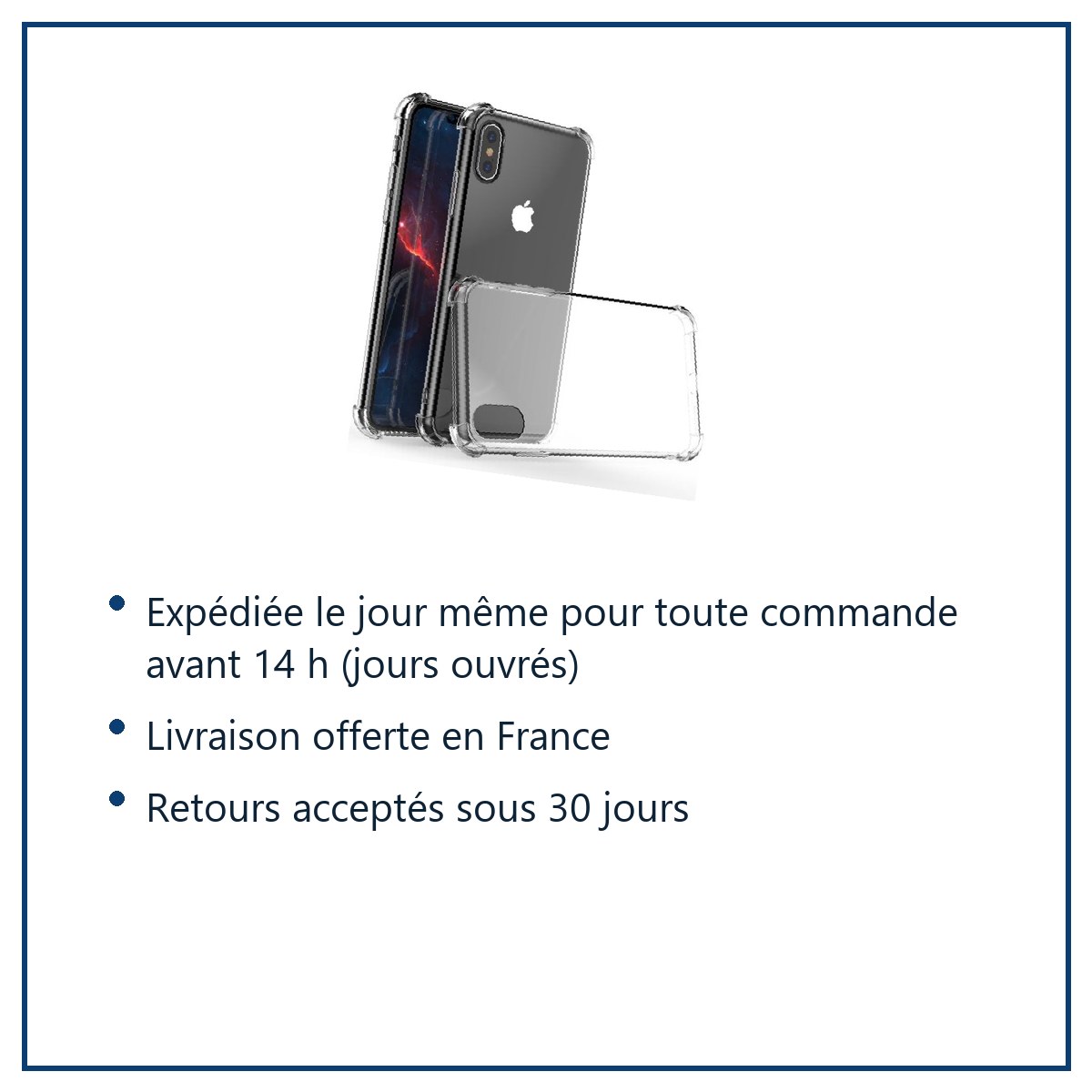 Expédition le jour même, livraison offerte, retours sous 30 jours – Coque Silicone pour iPhone Xr Etui de Protection Transpar