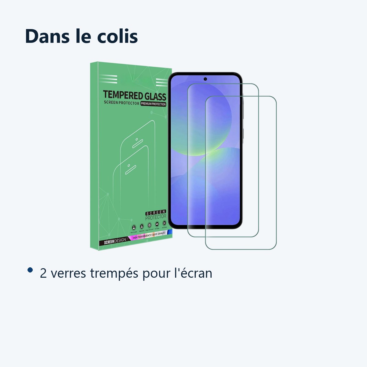 Contenu du colis – Verres Trempes X2 Pour Samsung Galaxy A36 5G