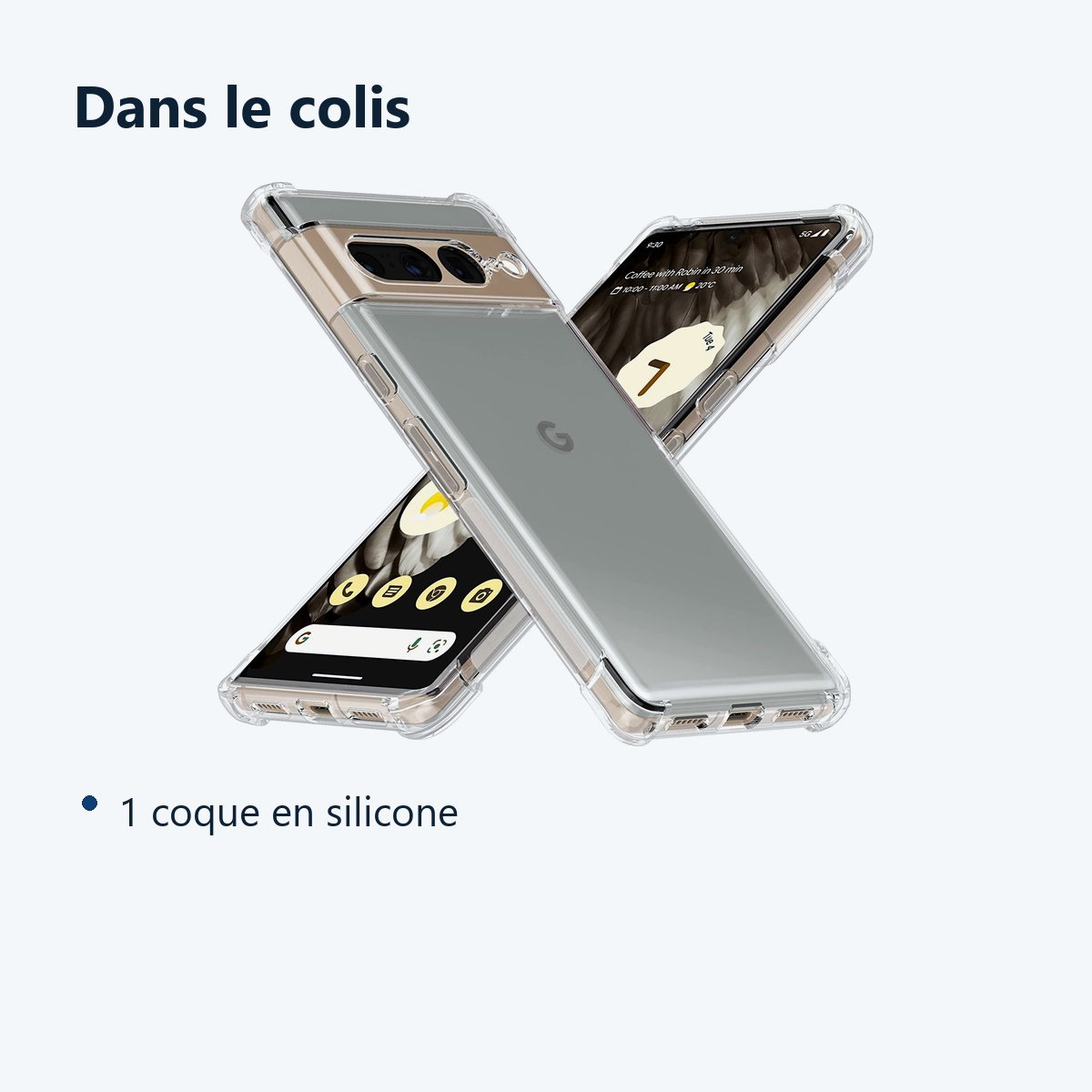 Contenu du colis – Coque Silicone Angles Renforces Pour Google Pixel 7 Pro 5G
