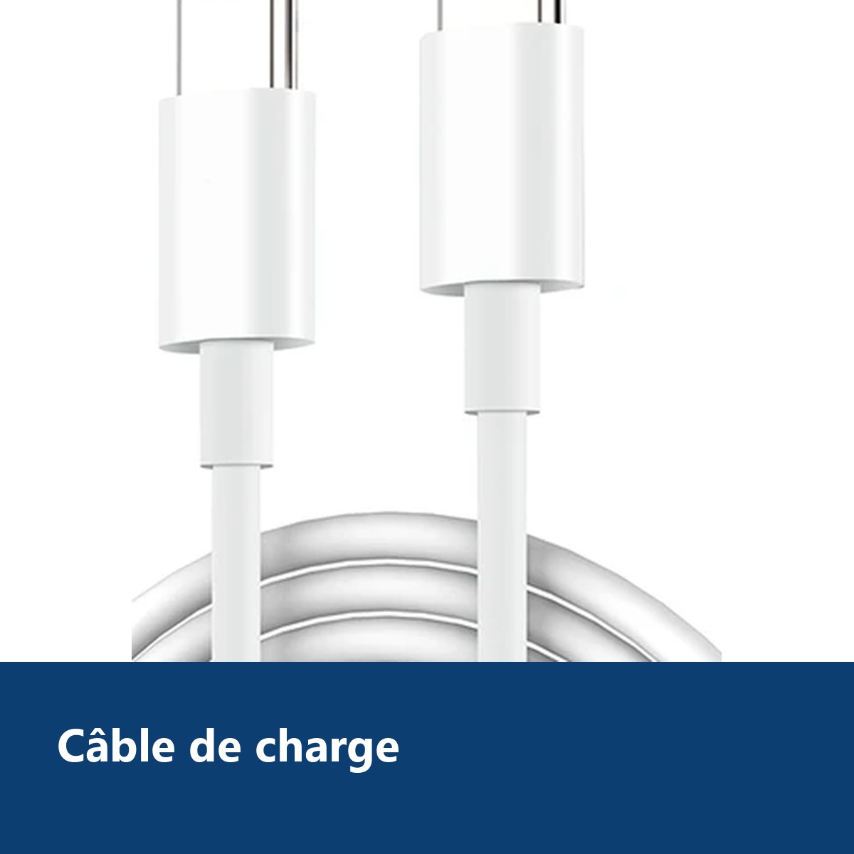 Vue de détail – Cable de charge USB Type C vers USB Type C pour Samsung Huawei Xiaomi Apple Oppo