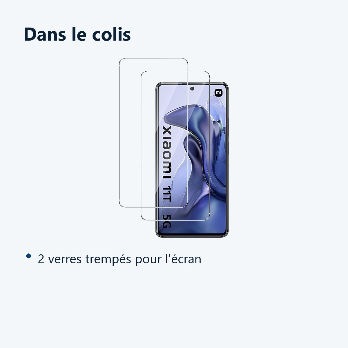 Contenu du colis – Verres Trempes X2 Pour Xiaomi 11T / 11T Pro