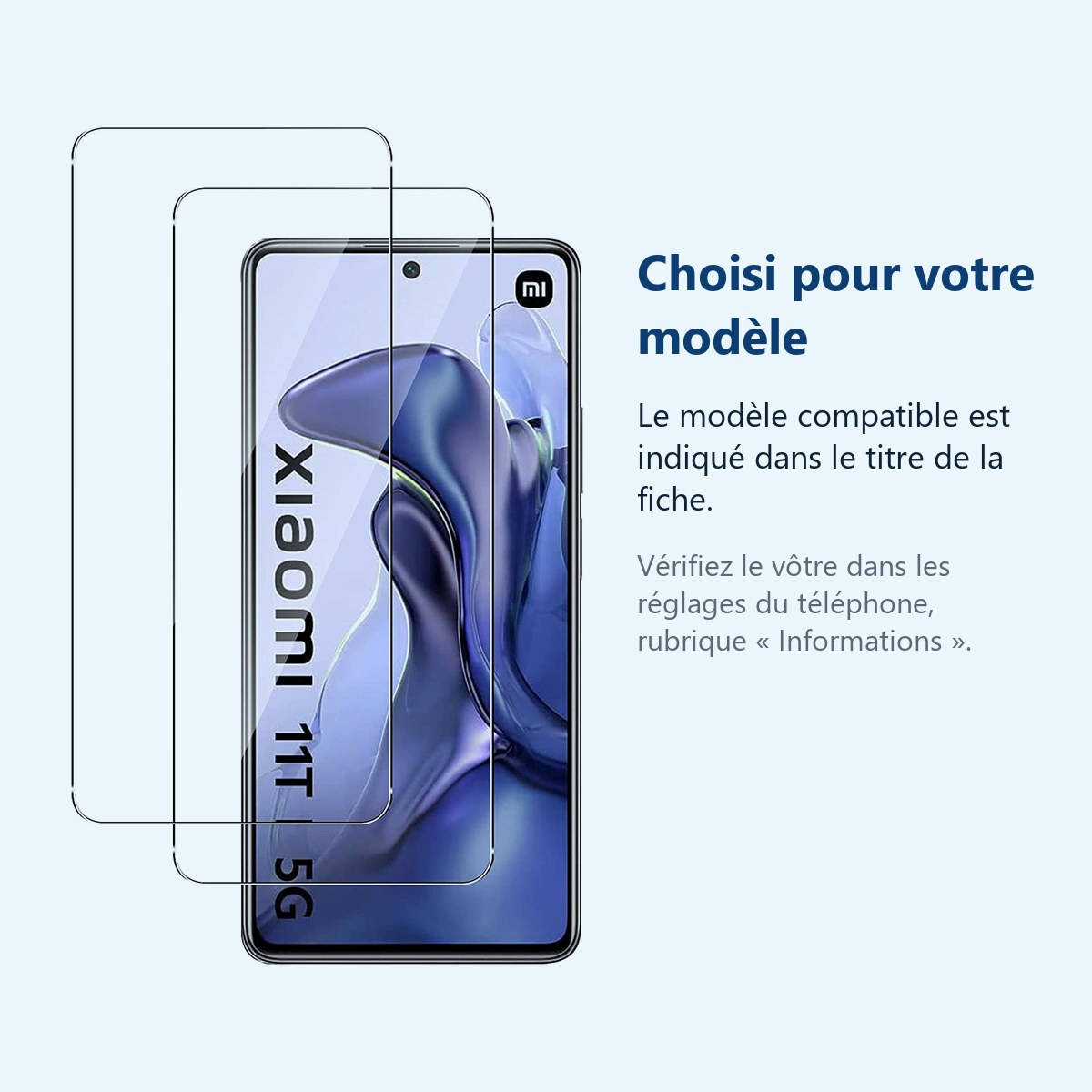 Accessoire ajusté au modèle exact – Verres Trempes X2 Pour Xiaomi 11T / 11T Pro