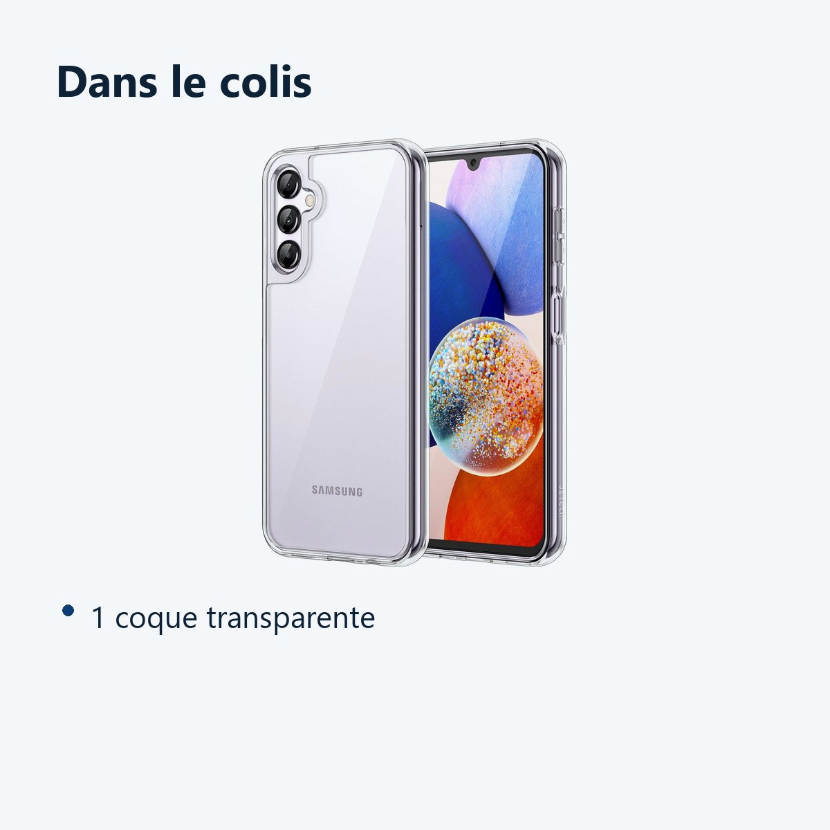 Contenu du colis – Coque Transparente pour Samsung Galaxy A14 4G/5G (6,6 pouces)